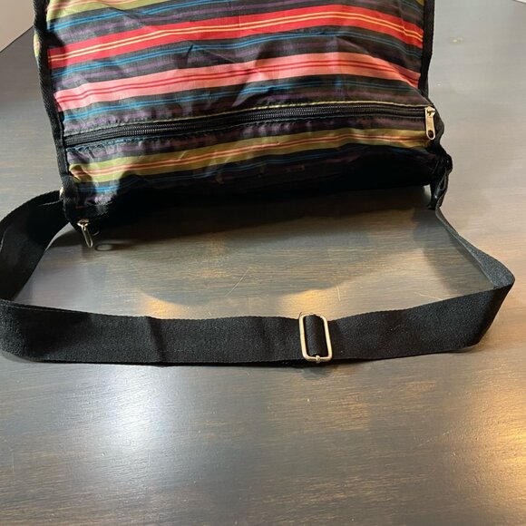 Multicolor Striped Nylon Crossbody Bag + Matching Zip Pouch - Picture 4 of 4